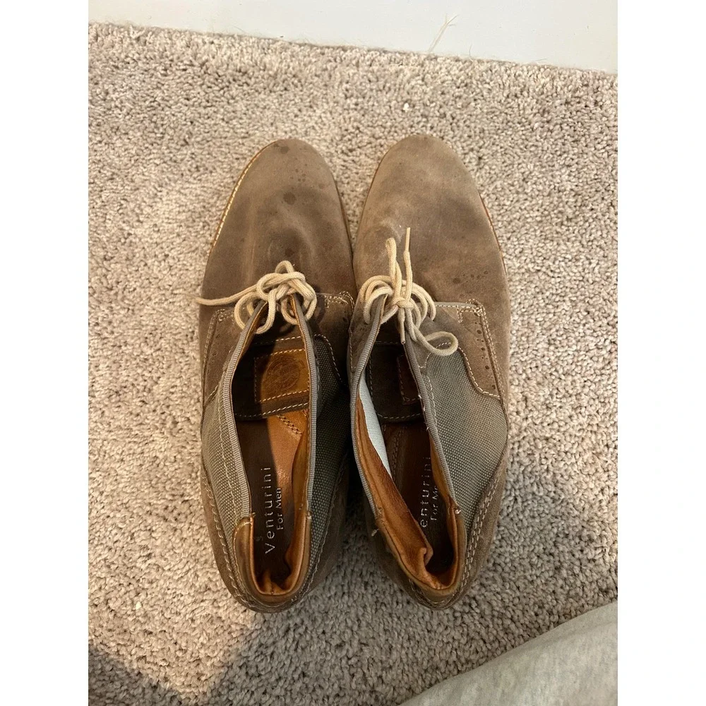Venturini Mens Brown Suede Textile Chukka Boots TAN Mens Size 12‎ Shoes #2227